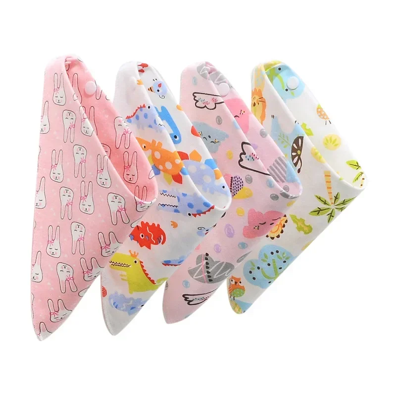 Cotton Triangle Bandana Bibs Baby Babador Feeding Smock Infant Burp Cloths Cartoon Saliva Towel Baby Eating Accessory Baby Stuff