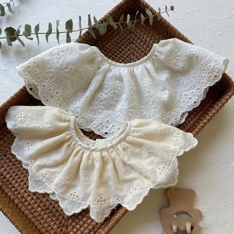 A5YC Baby Bibs Kids Lace Floral Bibs False Collar Girls Clothes Accessiory Baby Shawl