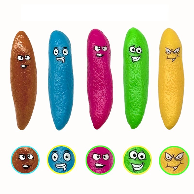 Finger Slingshot Poop Puxando Brinquedos, Brinquedos de borracha macia, Lançamento de parede pegajosa, Criativo, Spooking, Festival Small Gift, 10pcs