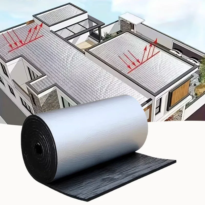 سقف الألومنيوم احباط العزل لفة ذاتية اللصق طبقة حرارية مغلقة خلية رغوة الحرارة الصوت برهان مقاومة درجات الحرارة العالية