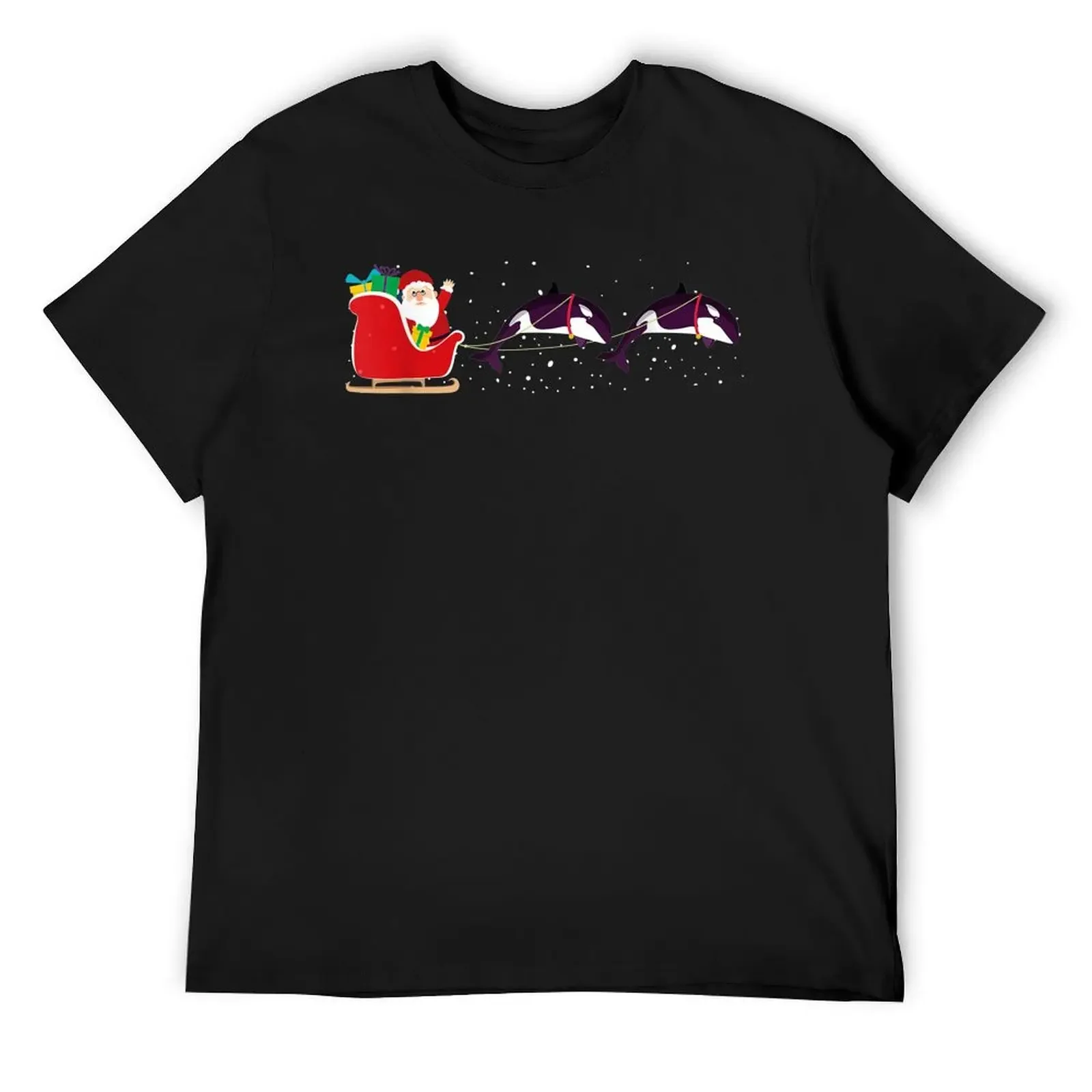 

Orca Wearing Santa Hat Xmas - Christmas Sweatshirt Orca T-Shirt vintage graphic tee tees cute clothes plus size men clothing