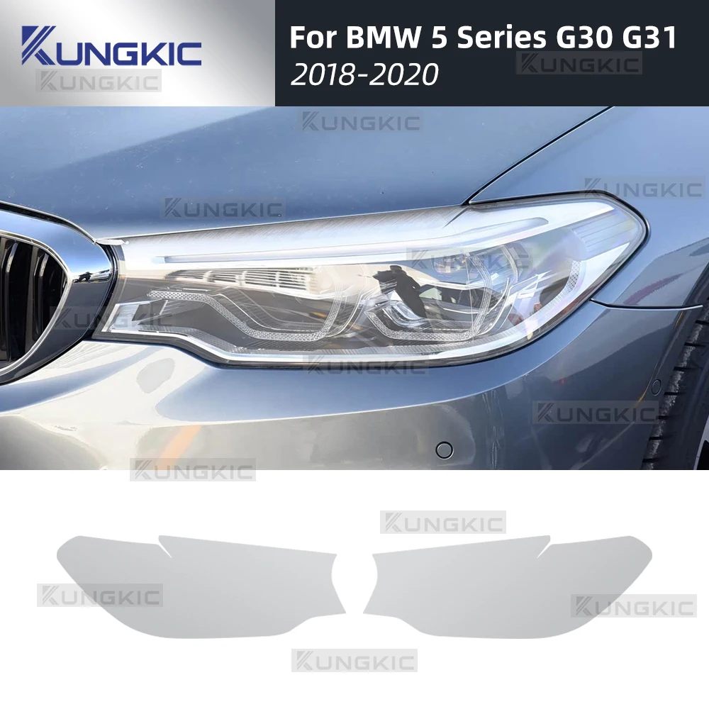 

Защитная пленка для фар BMW 5 серии G30 G31 2018-2020: прозрачная, тонированная в черный цвет, виниловая, из ТПУ