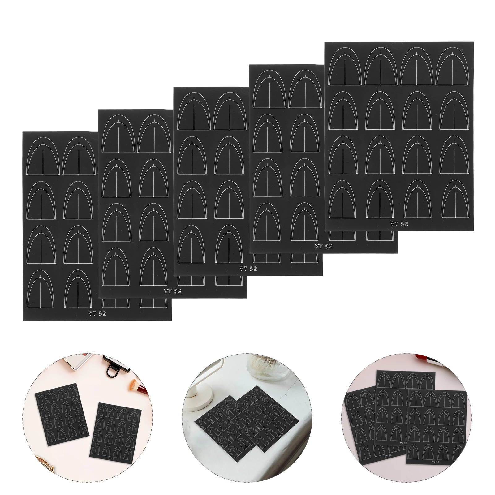 

5 Sheets Self-Adhesive French Tip Stickers Art Guides Manicure Decals Easy Application Precise Design Deep V Stencils Decoration