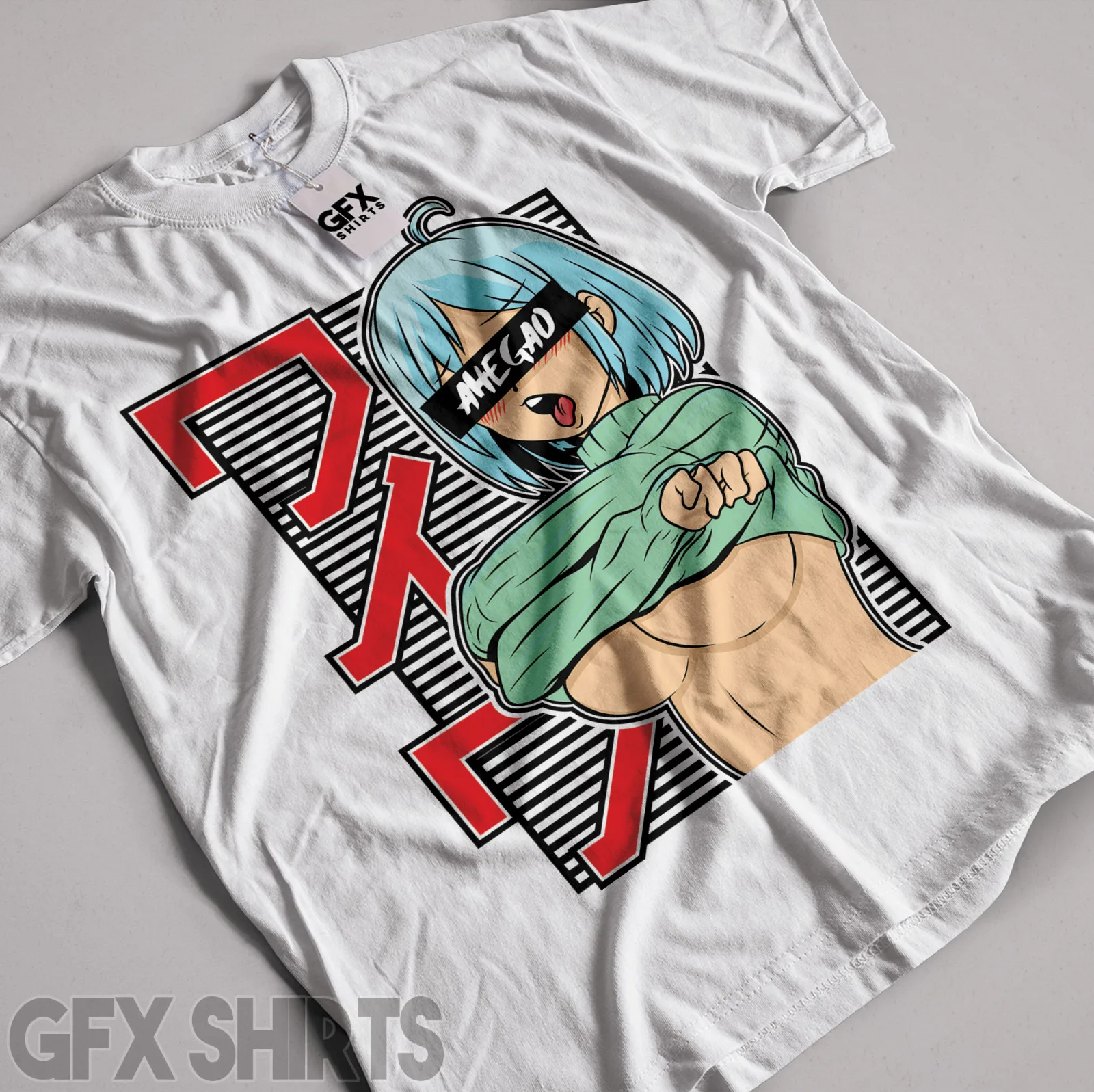 Hentai Waifu Anime Shirt Ahegao Waifu Material Senpai Manga Graphic T-Shirt