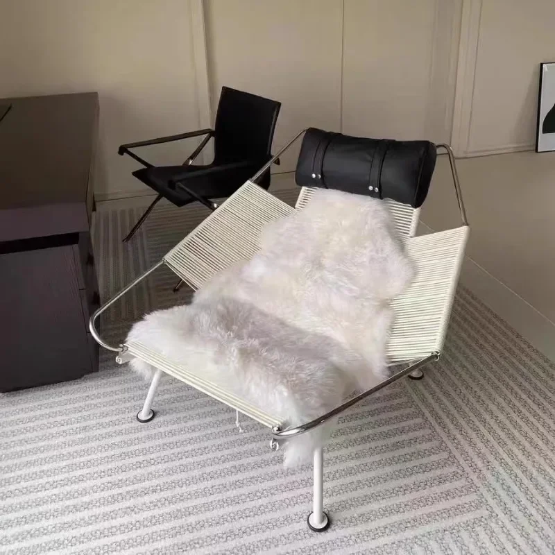 

Flag rope chair medieval wabi wind leisure chair art designer single chair Italian minimalist Internet celebrity modern rope rec