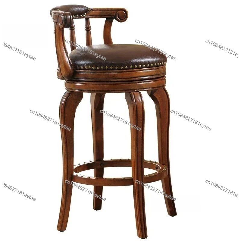 

European Style Bar Stools Kitchen Living Room Furniture Backrest Bar Chairs Nordic Minimalist Restaurant Hotel High-foot Chair B