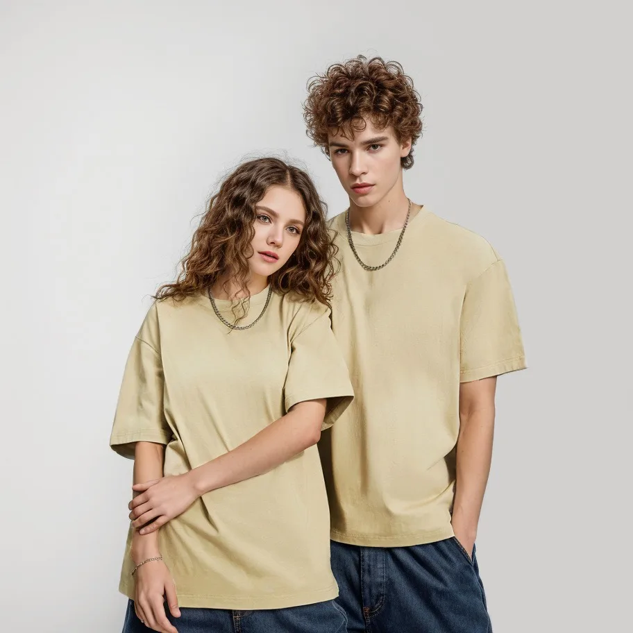 

Высококачественная негабаритная тяжелая футболка для мужчин, футболка с коротким рукавом, хлопковая однотонная трендовая футболка для отдыха, зеленая, белая, черная мужская одежда