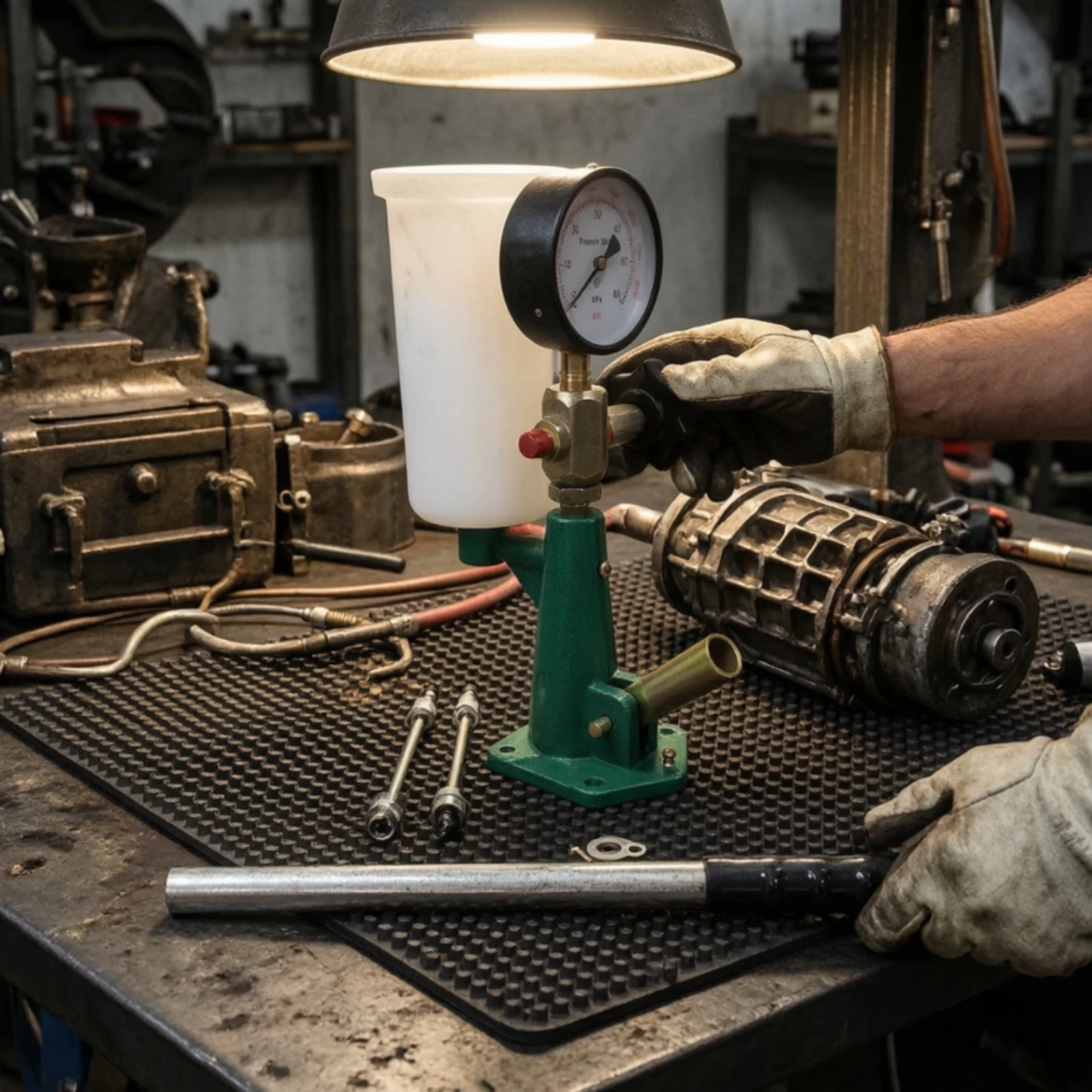 Tools In Mechanic Workshop - 연료 인젝터 압력 테스터 수동 연료