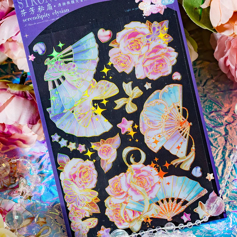 

4 pcs/set Scrapbook flowers dreamy romantic Scrapbooking Paper Background Decoration Paper Multi-style 4 choices