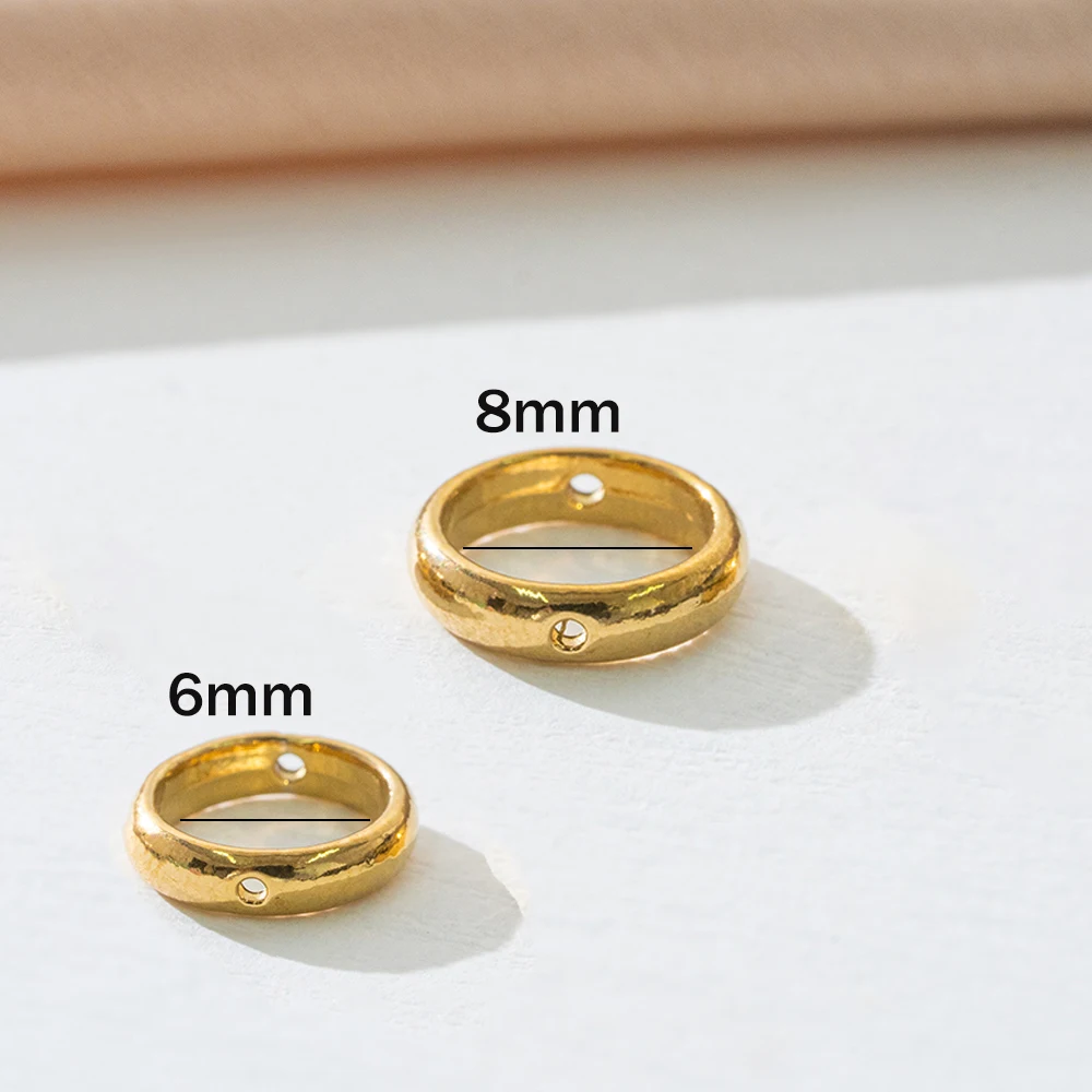 10pcs Stainless Steel Double Hole Bead Round Frames Links Circle Frames Connector for DIY Earring Bracelet Necklace Jewelry Make