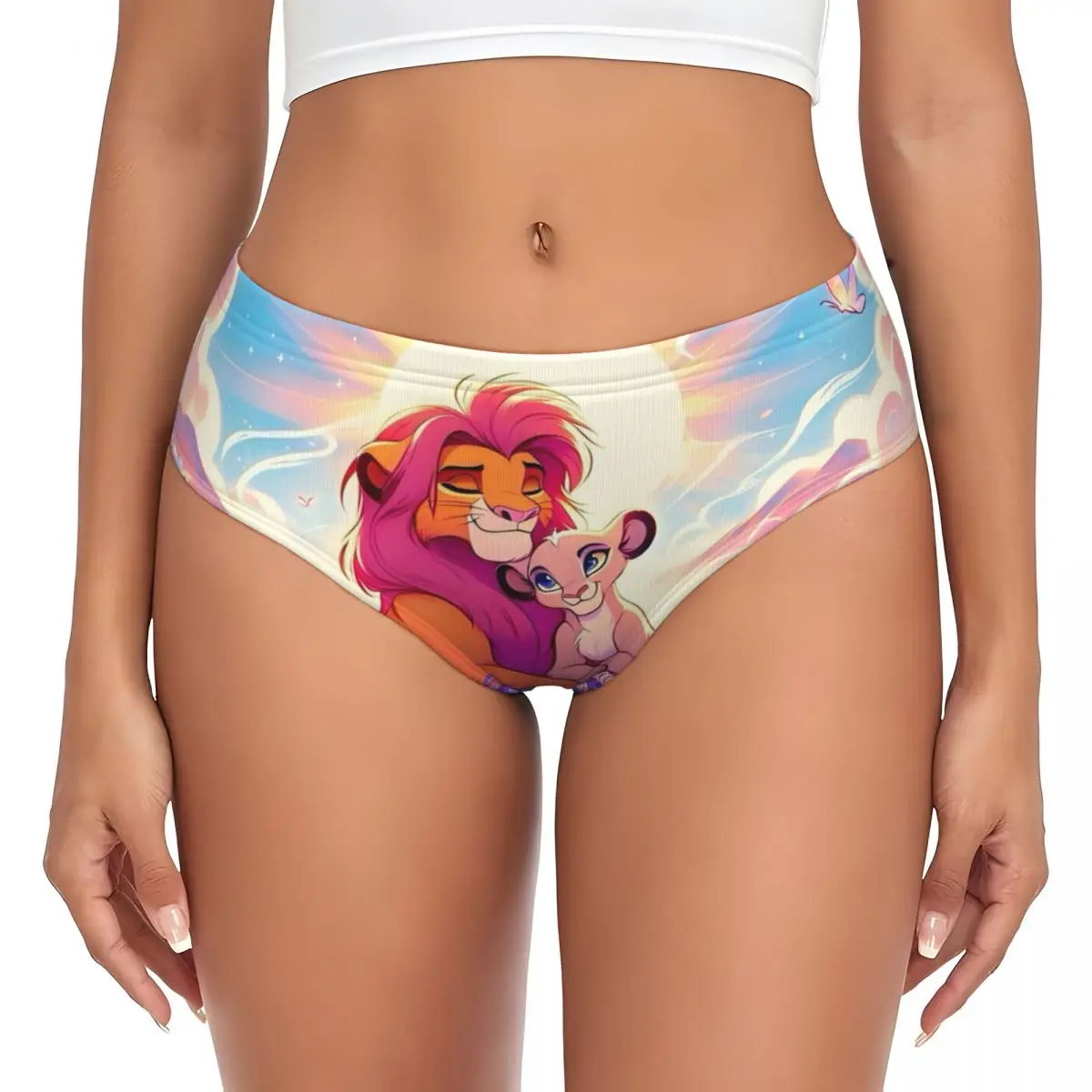 Personalizzato Il Re Leone Cartoni animati Film Slip Intimo Donna Mutandine Manga elasticizzate traspiranti