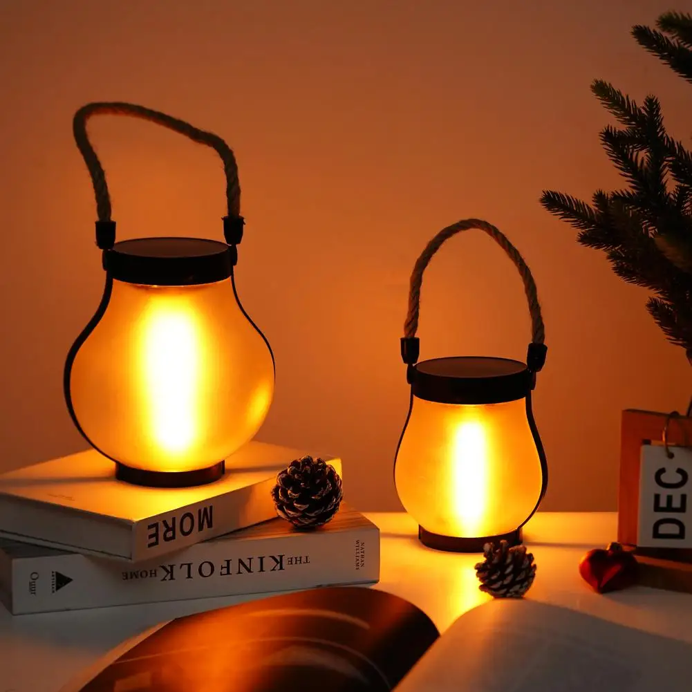 Luce da campeggio ricaricabile USB Luci a fiamma solare IPX4 Impermeabile 800 lumen 1200mAh Lanterna sospesa Luci esterne ﻿