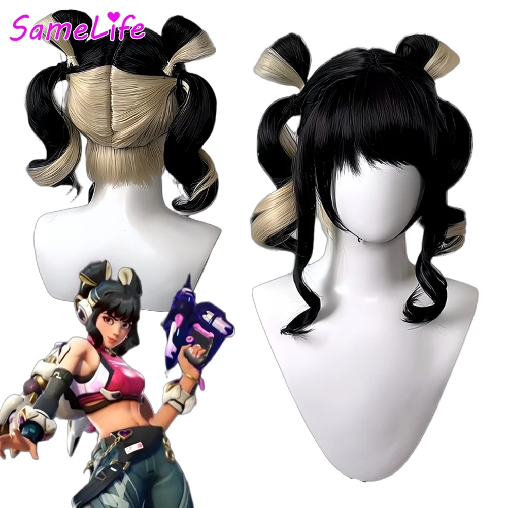 

Girl Group Juno Wigs Women Cosplay Fantasy Hair Anime Game OW Costume Disguise Accessories Adult Women Roleplay Fantasia Props