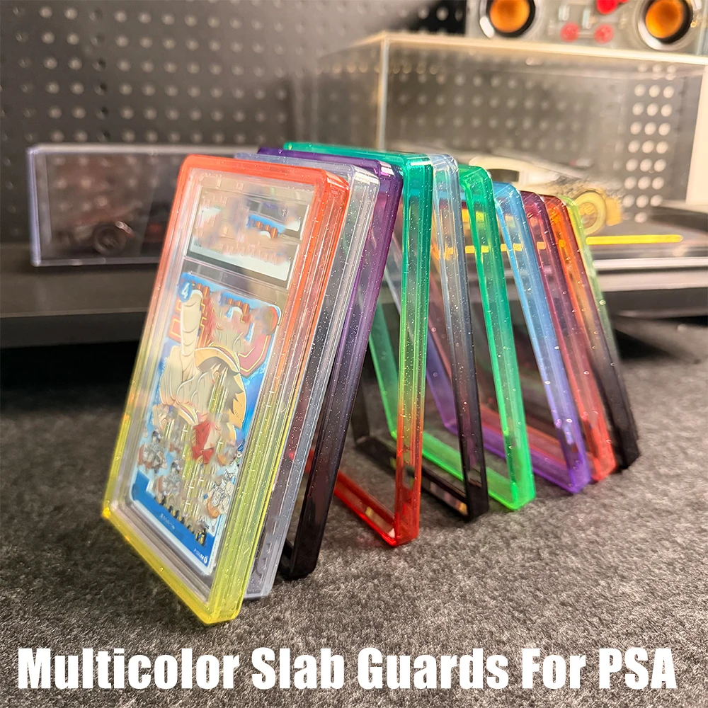 Складной защитный чехол для грейдированных карт PSA CGC 35PT, защитный бампер из ТПУ с задней панелью, разноцветный с блестками, для PTCG.