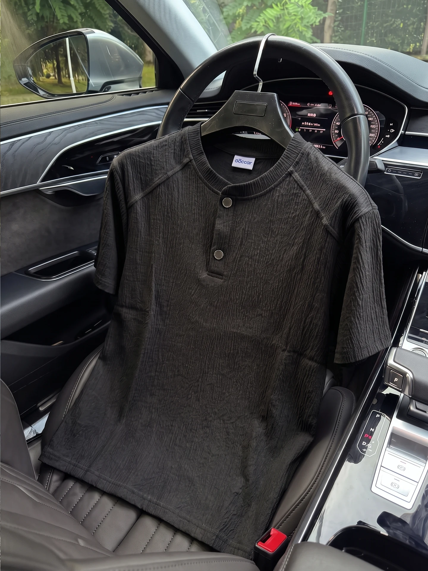 Cleanfit Ice Silk Cool Feeling T-Shirt Men's Short Sleeve Henry Collar Summer Texture Sensation Breathable No Iron Quick Dry
