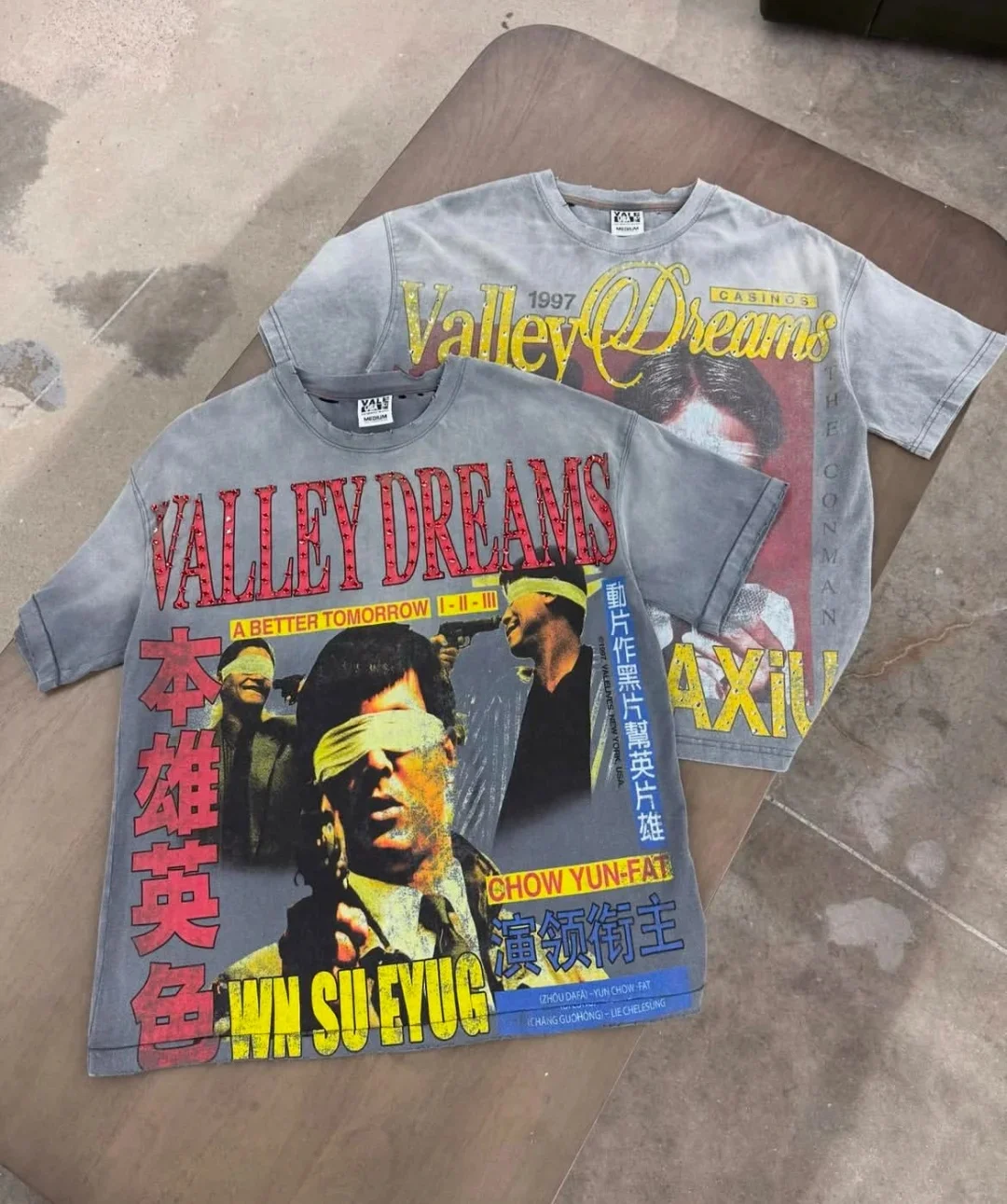 

VALE VALLEY Movie Dreams T SHIRT Fashion Good Quality Washed Hand Worn T-Shirts Men Women Summer Style Vintage T Shirt Tee
