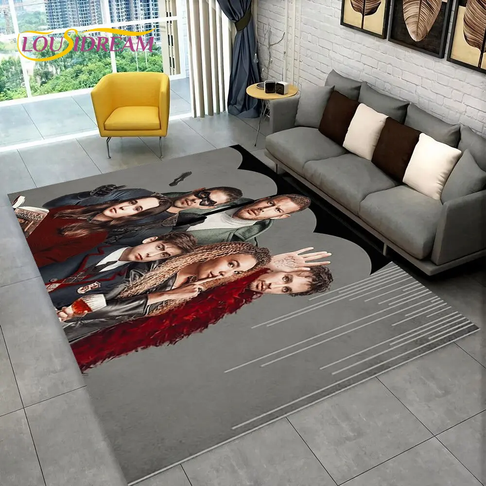 The Umbrella Academy TV Movie Area tappeto, tappeto per la casa soggiorno camera da letto divano zerbino Decor,kid play tappetino antiscivolo 3D