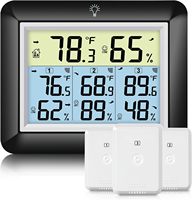 Wireless Indoor/Outdoor Thermometer Hygrometer Digital Temperature and Humidity Monitor with 328ft Range Remote Sensor for Home