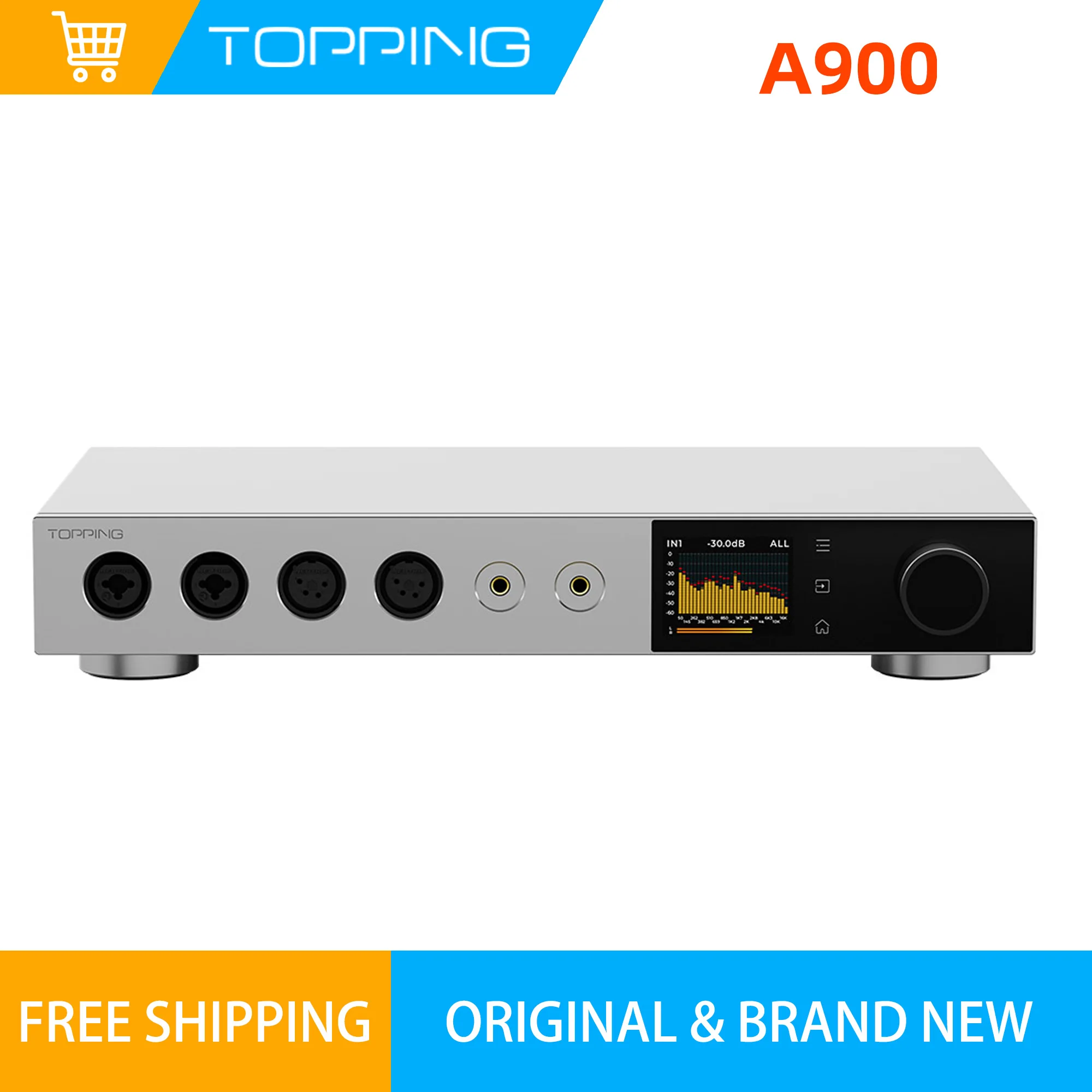 TOPPING A900 Ultra-Flagship Headphone Amplifier with Remote Control Full Range Headphone Output