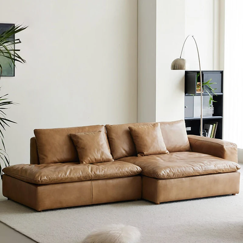 Leather Reception Living Room Sofas Italian Style Minimalista L Shape Armchair Sofas Relax Single Divani Soggiorno Furniture