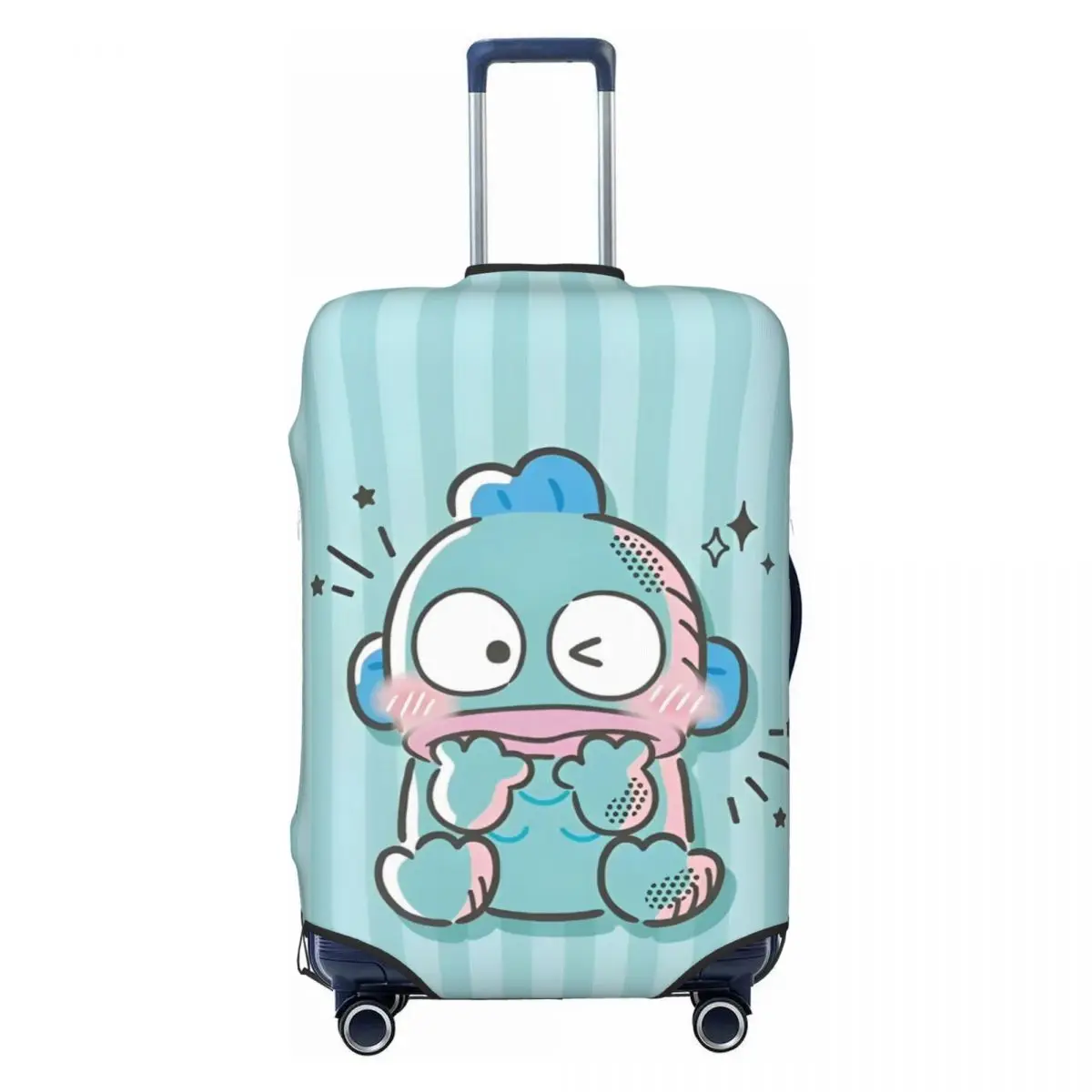 

Custom Cute Hangyodon Suitcase Cover Holiday Strectch Luggage Case Cruise Trip Protector