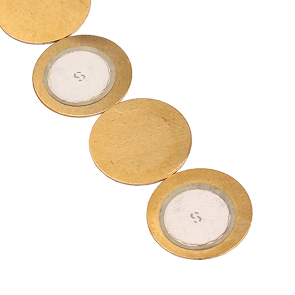

10 PCS Small Copper Sheet Piezo Buzzer Film Piezoelectric Gasket Element Golden