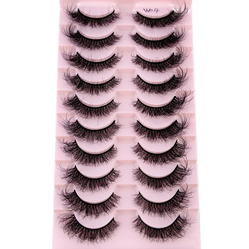 New 10 Pairs 3D Faux Mink False Eyelashes Natural Messy EyeLashes Crisscross Wispy Fluffy Lashes Extension Makeup Fake Eyelashes