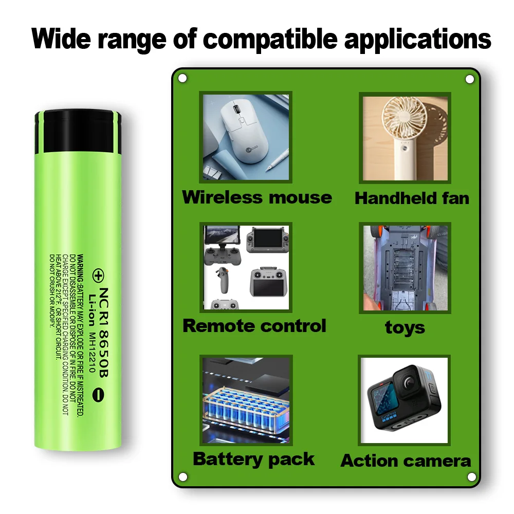 LiitoKala New Original NCR18650B 3.7V 18650 Lithium Rechargeable Battery 3400mah for Torch Power Tools Toys Toothbrush