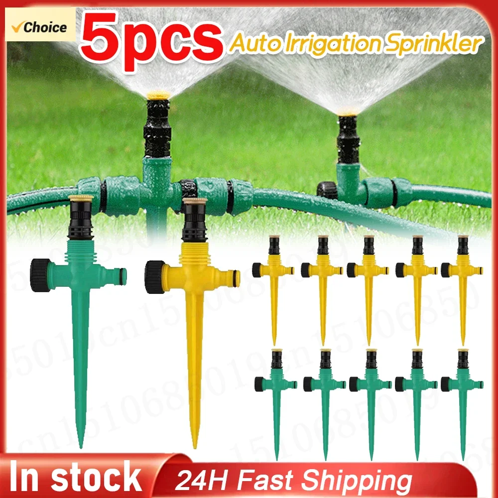 

5pcs 360 Degree Rotation Irrigation Watering Sprinkler Auto Irrigation System Watering Irrigation Device Garden Water Sprinkler
