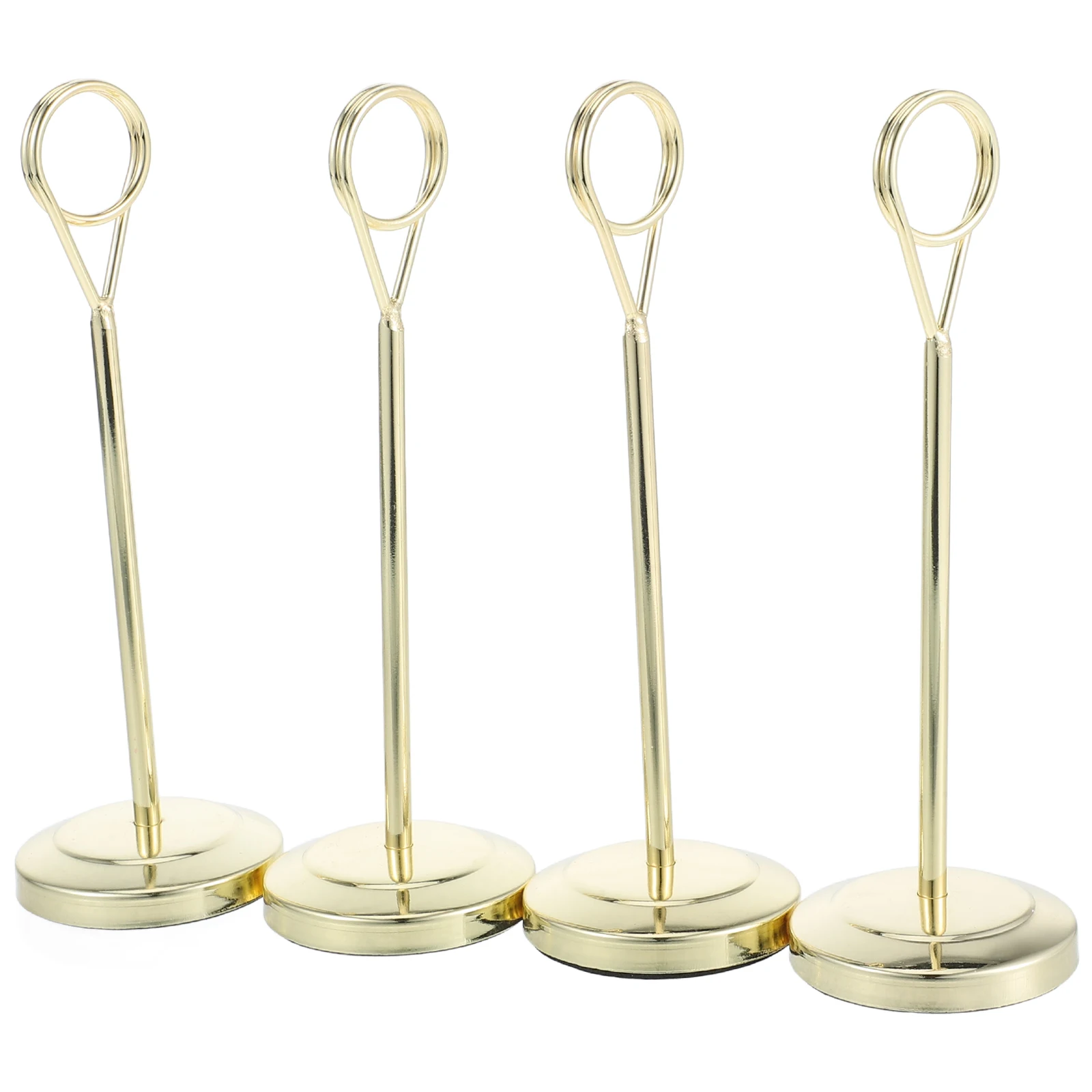 

4 Pcs Stainless Steel Card Holder 15cm Silver Mirror Finish Table Number Holders Menu Display Stand for Hotel Banquet