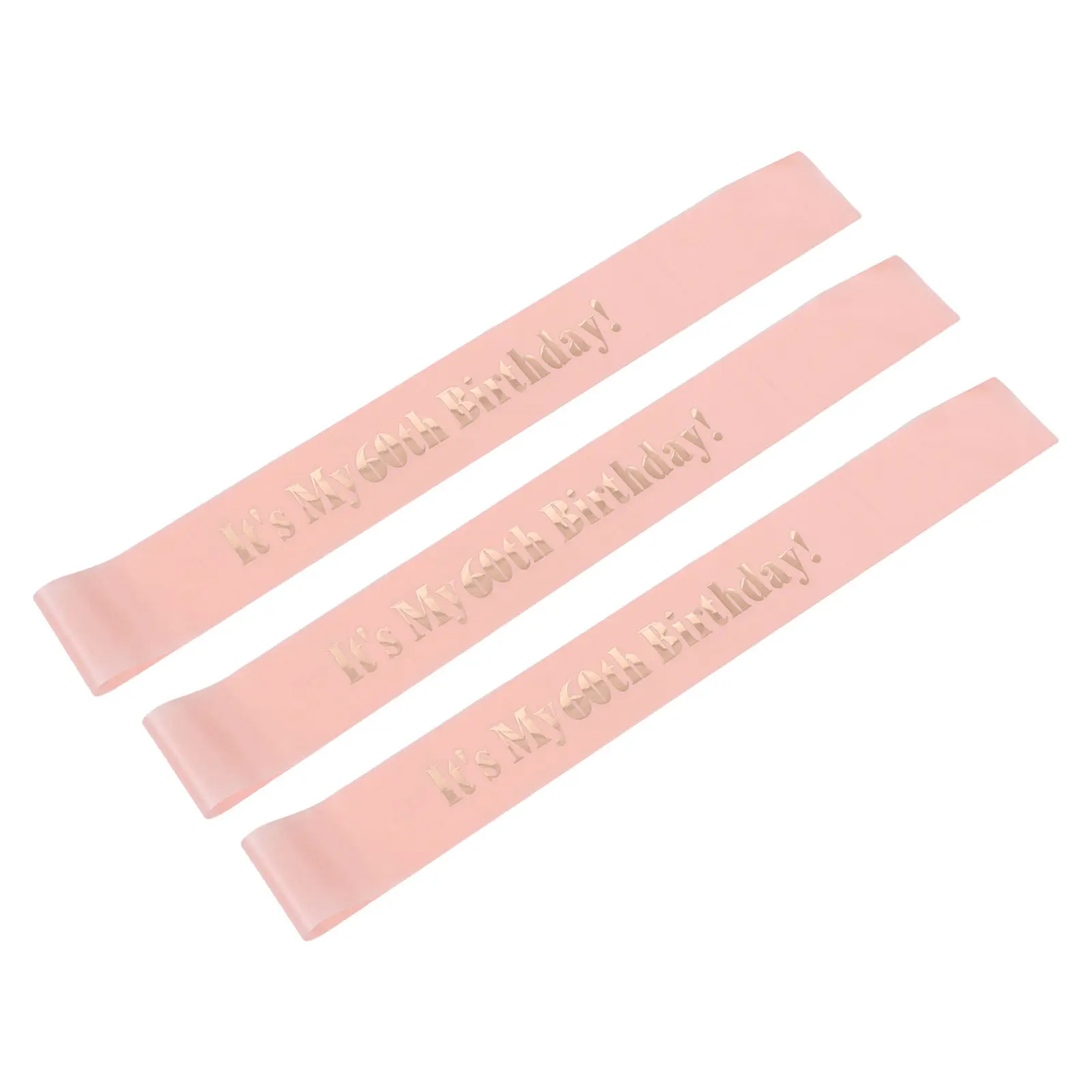 

Набор из 3-х элегантных праздничных лент на плечо цвета розового золота для женщин на 60-летие, усиленная прочность, легко надевать, идеально подходят для фотосессий