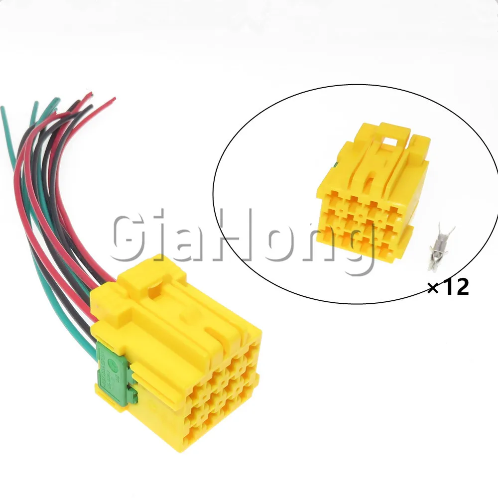 

Комплект из 12-контактных желтых неизолированных разъемов серии 3.5 для автомобильных электрических кабелей с клеммами, сборка AC, 1-967622-6, 1-967627-6