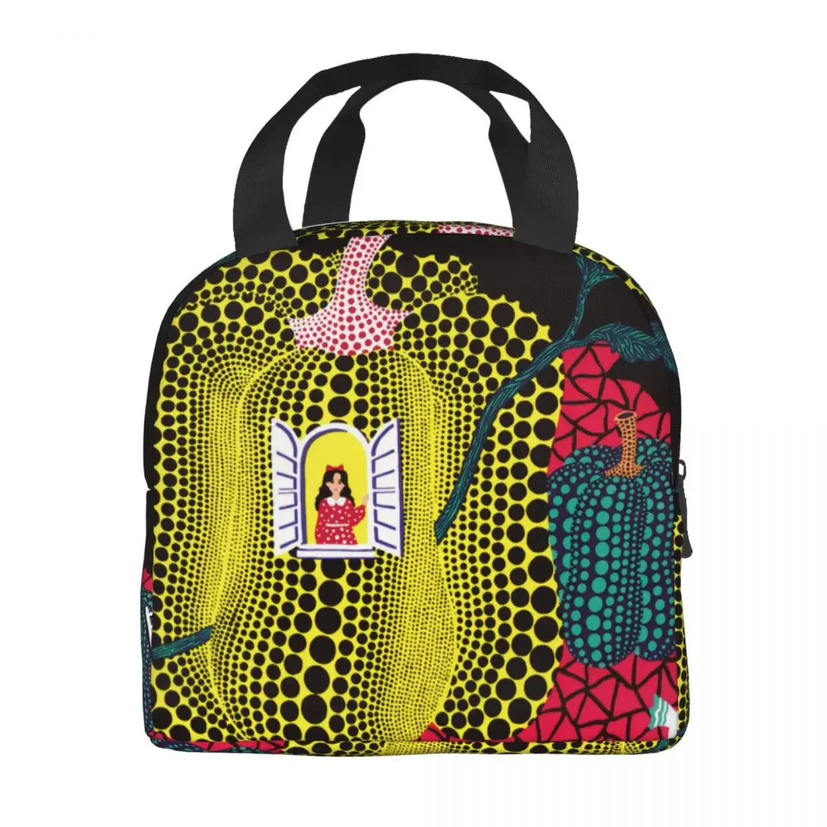 Hello Yayoi Kusama Insulated Lunch Bags for School Office Pumpkin Art Portable Cooler Thermal Lunch Box Women Kids