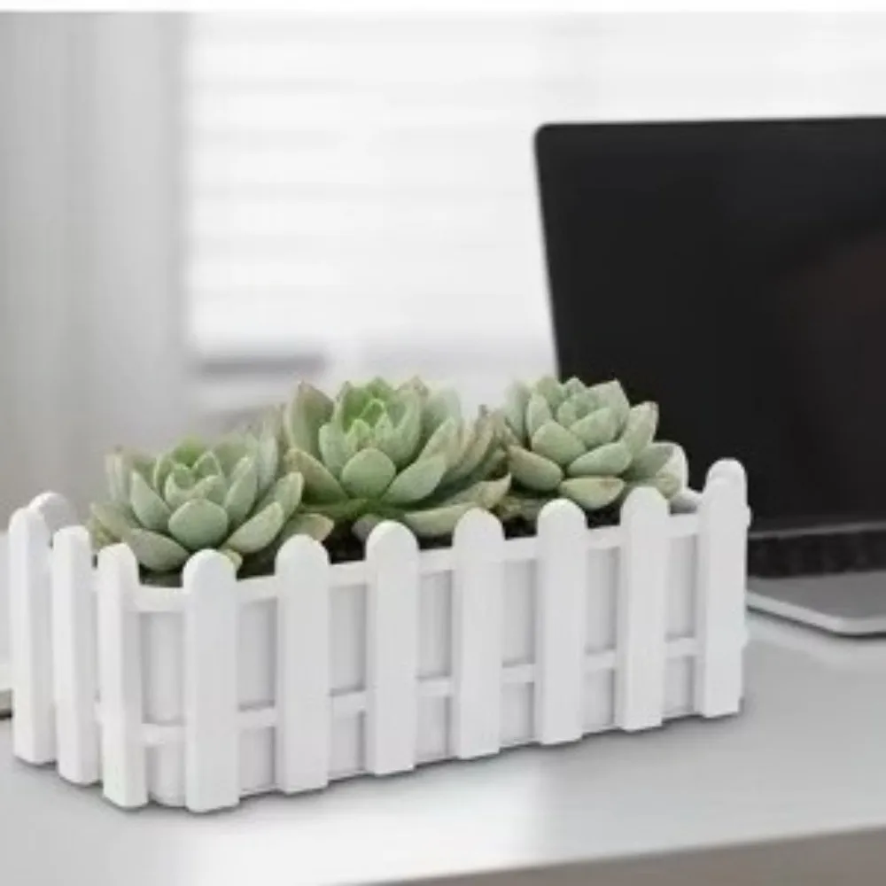 Small Fence Flowerpot Greenery Container Rustic Style Planter Box Garden Decoration Flower Arrangement Party Decoration