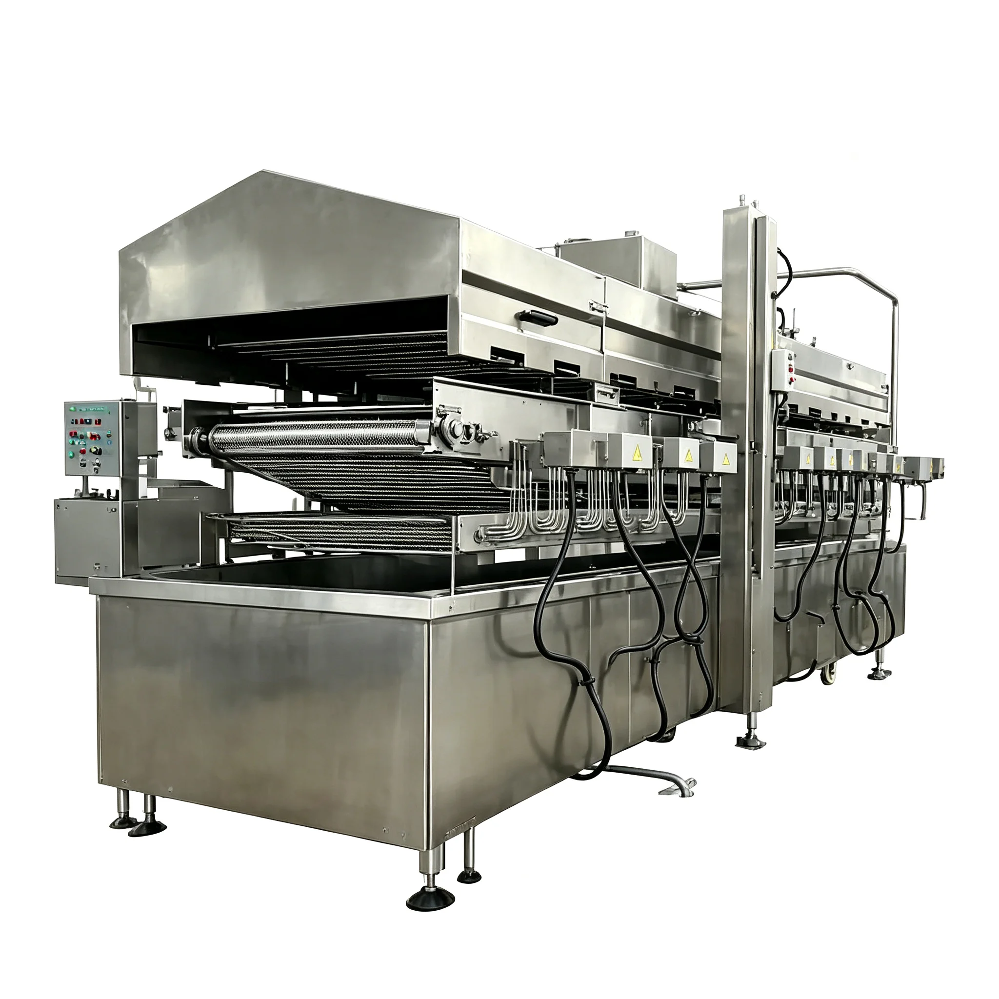 Custom Continuous Frying Machine Conveyor‑type Fryer for Large Volume Falafel Poultry Snack Production Customized