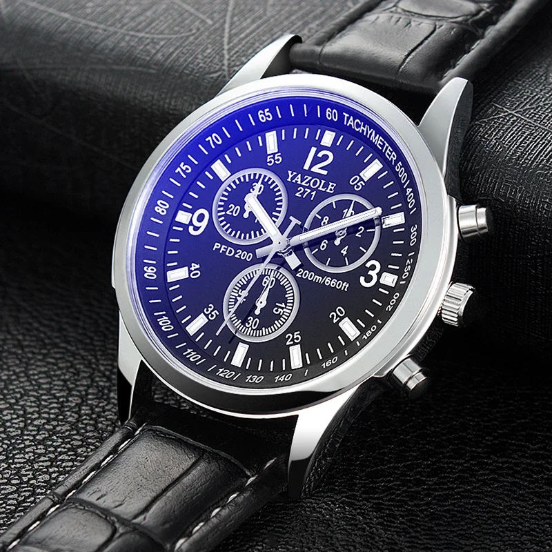 Military Casual Men Watches Top Brand Luxury Men's Quartz Watch Casual Business Leather Belt Male Wristwatch Clock reloj hombre