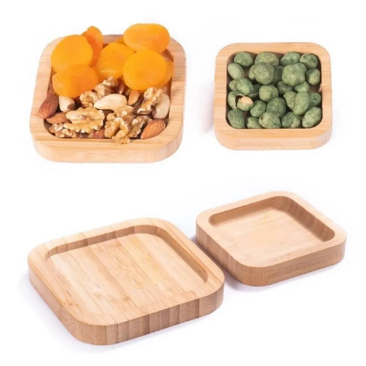 グラス、花瓶、または軽食用の竹製スナック10個