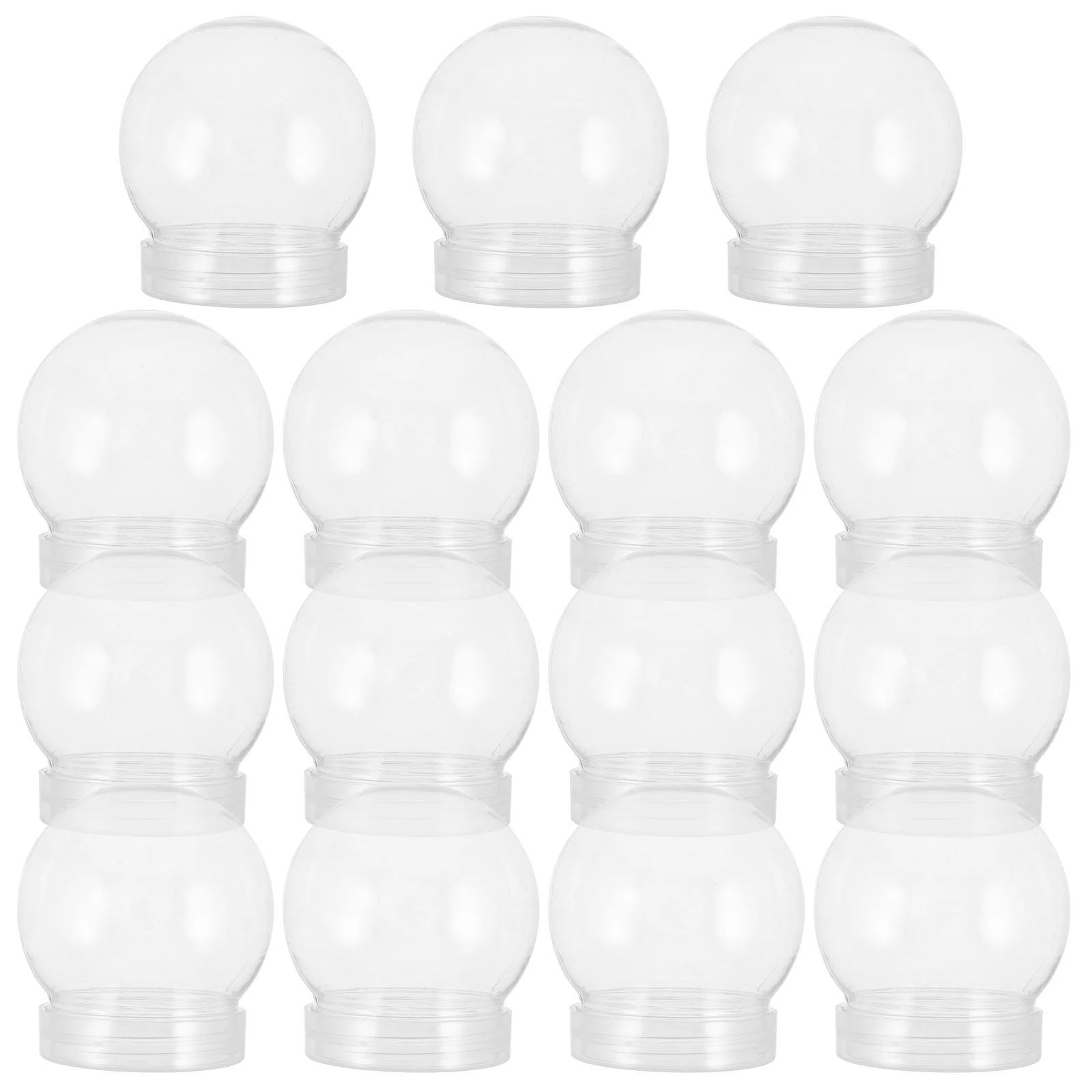 

15 Pcs Plastic Snowball Empty Snowglobes Bulk Make Your Own Kit Supplies Clear Christmas Build Small Little Child