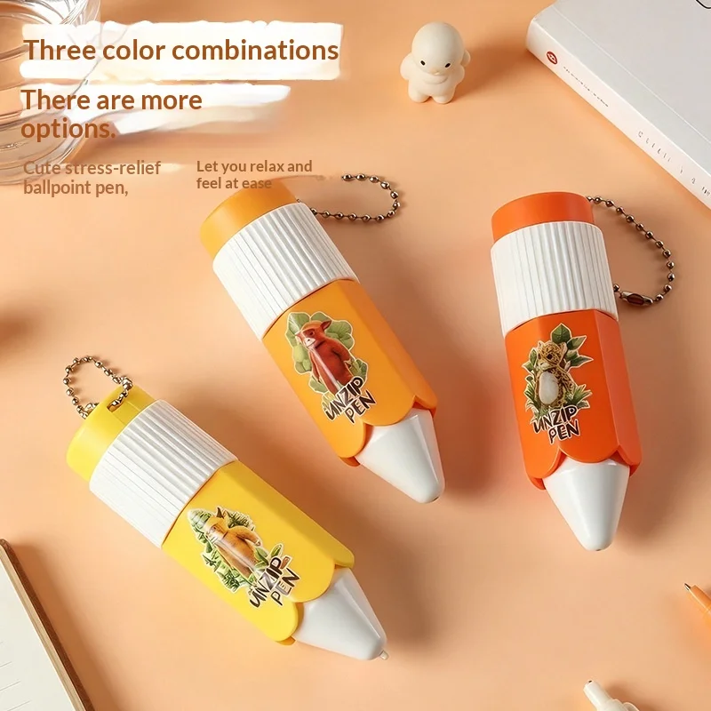 Fun Cow decompression pen cartoon shaped press sound ballpoint pen student stress relief toy