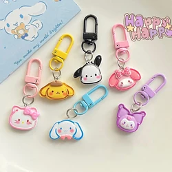 Cute Sanrio Keychain Hello Kitty Melody Sweet Kawaii Earphone Case Bag Pendant Pochacco Exquisite Keyring For Girl Gift Jewelry