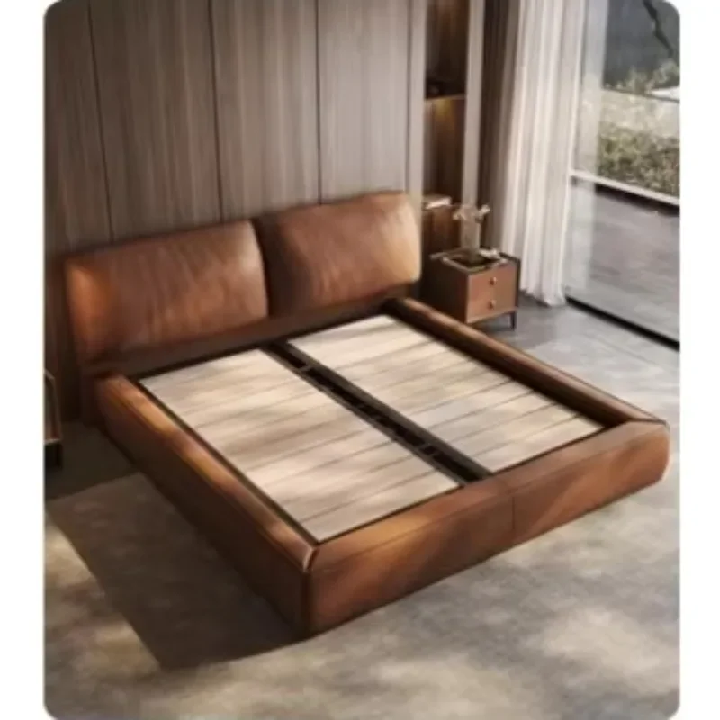 Simple Modern Elephant Ears Double Bed with Reclining Feature Light Luxury Storage Soft Package for Master Bedroom for Weddings