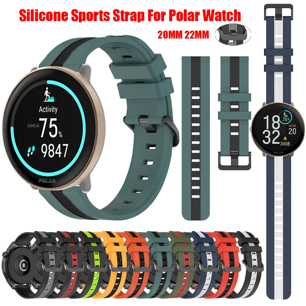 Silicone Sports Outdoor Band For POLAR IGNITE 3 Strap POLAR VANTAGE M2 M/UNITE 2/GRIT X 20mm 22mm Replace Breathable Accessorie