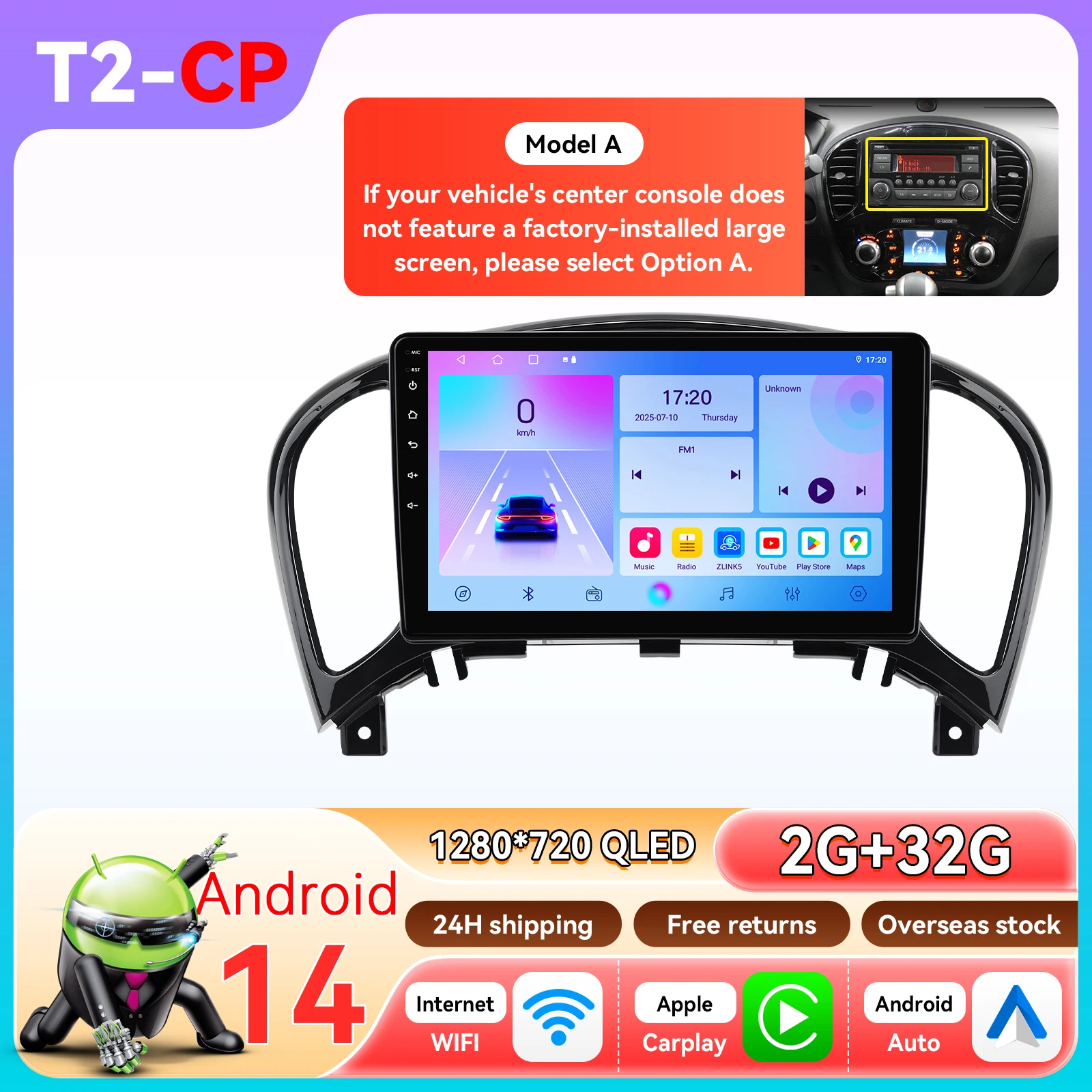 Hizpo 8-Core autoradio voor Nissan Juke YF15 2010 - 2014 multimediaspeler 2-DIN Carplay voor Apple Android Auto stereo head unit 360 camera DSP RDS GPS