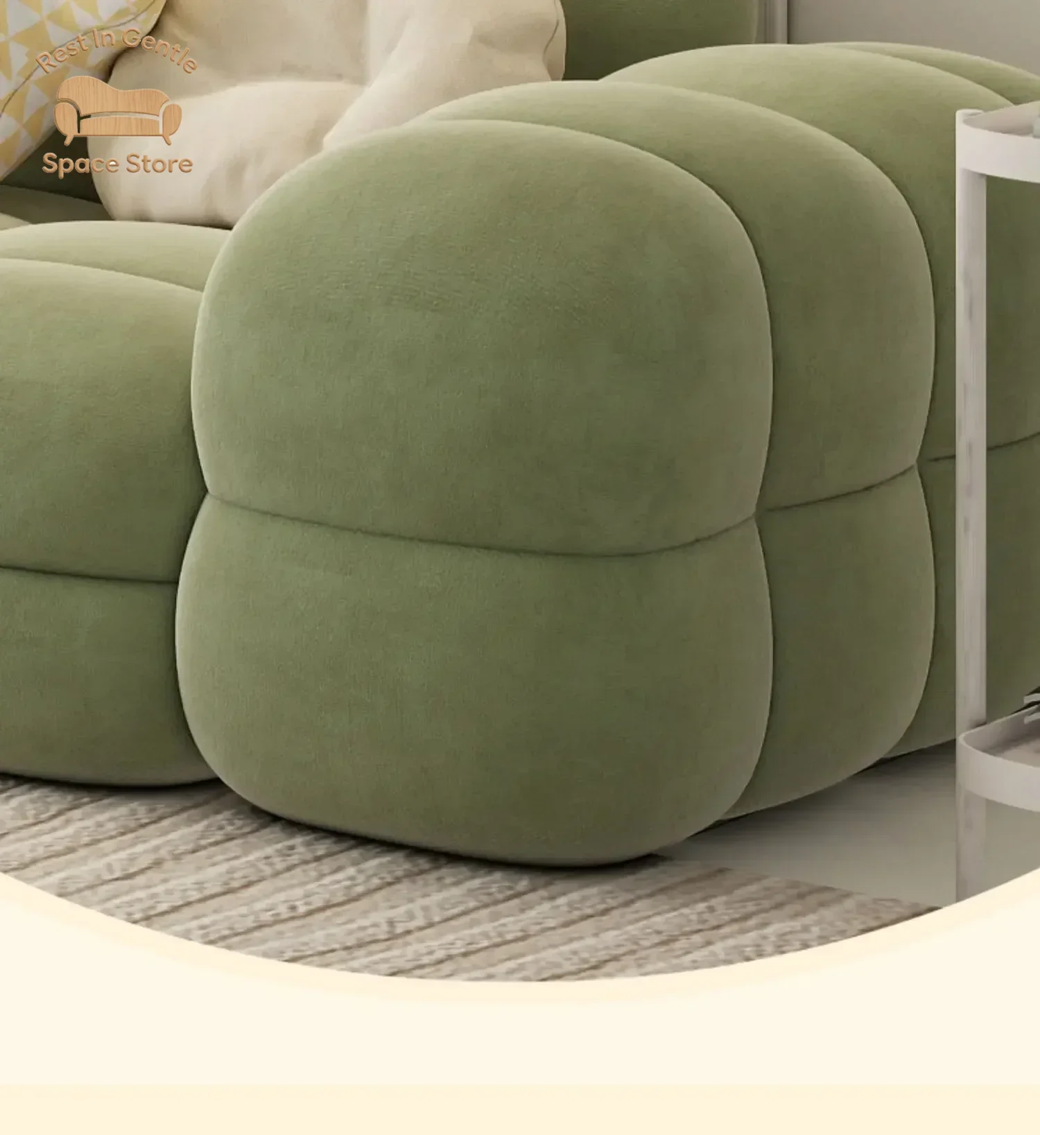 Wind Cream Small Apartment Cotton Candy Double Apartment Living Room Fabric Craft Sofa Combination Latex