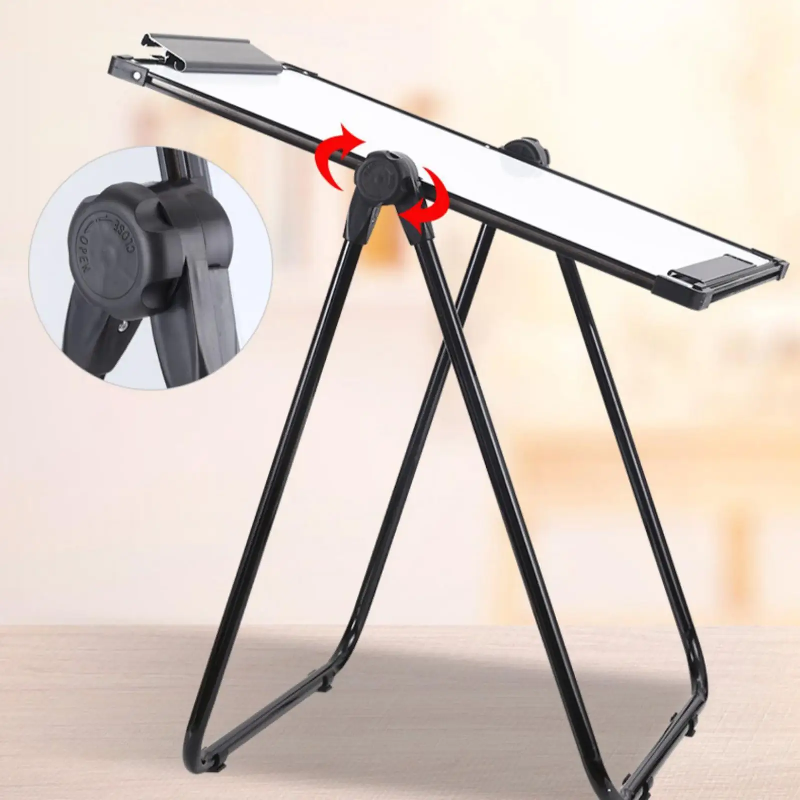 Quadro branco dobrável de 24x35 polegadas com suporte em alumínio com altura ajustável