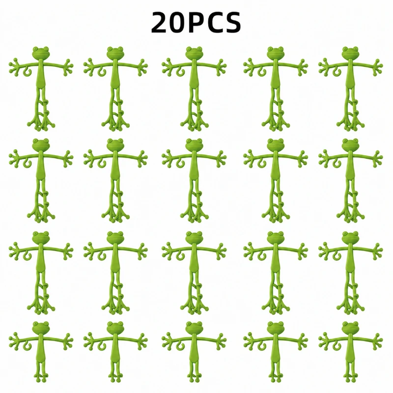 20PCS Plant Support Clips, Frog Plant Stem Holders, Garden Support Stakes for Climbing Plants, Flowers, Vines and Potted Plants