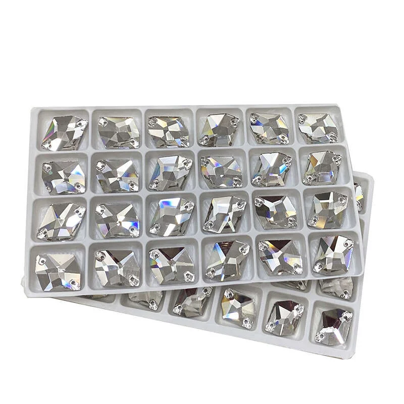 3265 Cosmic Sew-on Stone Glass Sew On Strass Sewing Stone Flatback 2 fori Strass allentato fai da te per abito da borsa