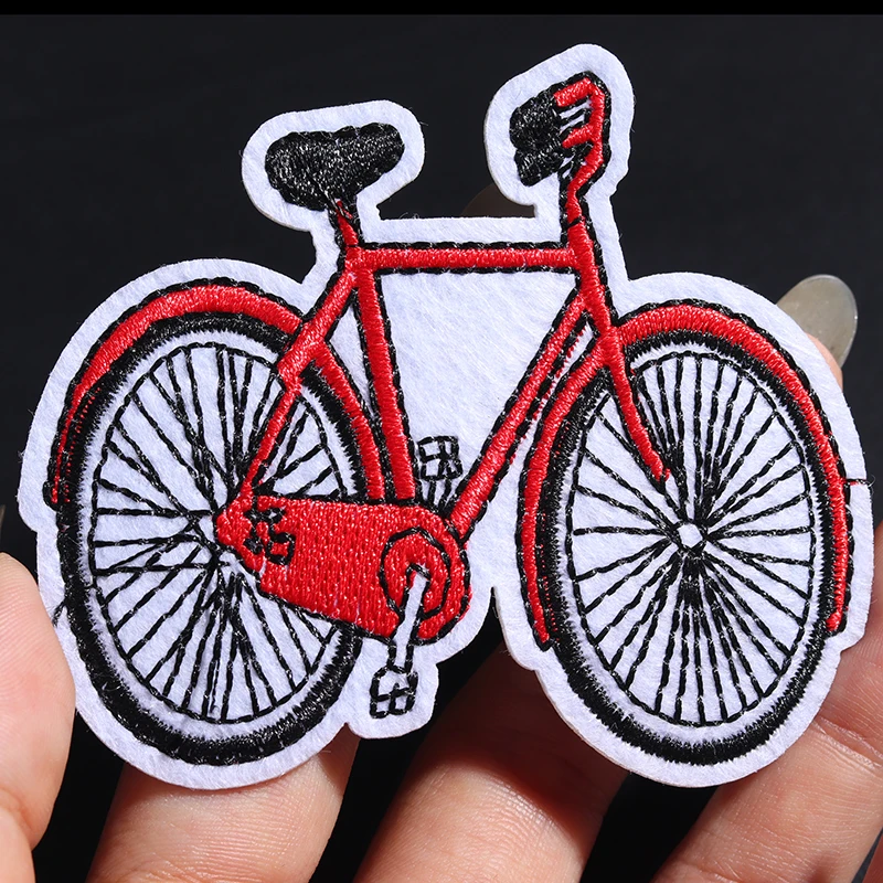 Dimensioni della bicicletta del fumetto: toppa per ricamo 7.8*7CM ferro su abbigliamento accessori fai da te Patch per abbigliamento per bambini