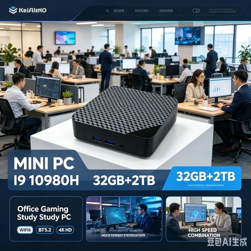 Mini PC Gaming Intal Core I9-8950HK Compact 16GB RAM 1TB/2TB SSD 4K HD WiFi6 BT5.2 Multifunctional Daily Notebook