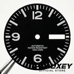 NH36 29mm Black Watch Dial Green Luminous for NH36A 4R36 Movement Watch Faces Replacement Parts
